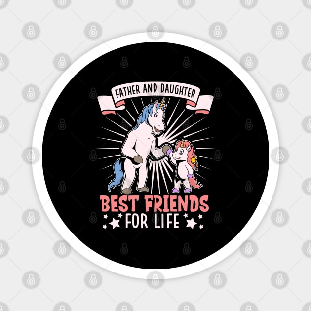 Friends for life - father and daughter Magnet by Modern Medieval Design